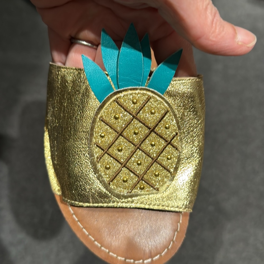 Kate Spade Gold Slides with Pineapple Accent - Picture 5 of 5